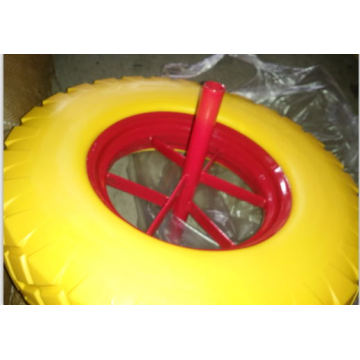 PU Flat Free Wheel with High Quality for Wheel Barrow Use